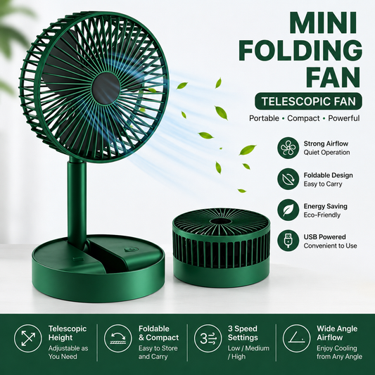 Mini Folding Telescopic Desk Fan